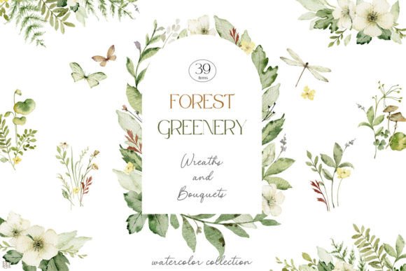 Download Forest Greenery. Wreaths and Bouquets - Premium Bundle